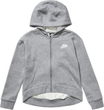 Nike Grey Girls Fleece Lined Ribbed Hoodie (winter)