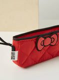 Hello kitty red quilted vanity pouch/ pencil case