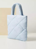 Barbie blue quilted handbag with Top Handle and Zip Closure