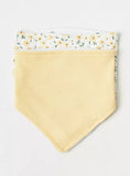 Juniors yellow floral bandana bib & headband(set of 4)