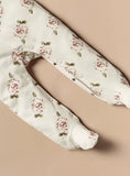 Juniors beige floral printed sleepsuit (winter)