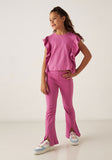 Juniors hot pink textured leggings