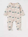 Juniors all over flower printed zipped sleepsuit