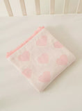 Juniors all over pink heart blanket