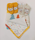 Disney Pooh bandana bib & infant booties (set of 5)