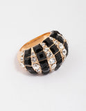 Lovisa black rhinestone embellished ring (Jewellery)