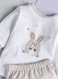 Juniors checkered bunny shirt & pyjama set (set of 2)