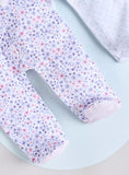 Juniors flower embossed sleepsuits (set of 2)