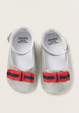 Juniors Glitter Detail infant ballerina shoes with Buckle Closure and Bow