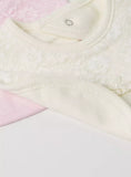 Giggles Lace textured bib with button closure(set of 2)