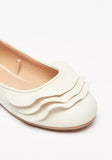 Missy white ruffled frill ballerinas