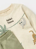 Juniors safari time printed shirt & pyjama set (set of 2)
