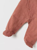 Juniors brown embroidered bear sleepsuit (Thick cotton) (Winter)