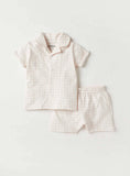 Juniors checkered shirt & shorts set (set of 2)