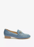 FloraBella blue chain heel loafers (box packaging)