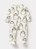 Juniors all over penguin printed fleece sleepsuit (winter)