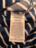Juniors navy stripe fleece  sleepsuit with blue toes (Winter)