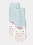 Juniors unicorn textured ankle socks