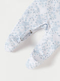 Giggles blue pastel floral formal sleepsuit