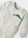 Juniors green dino applique fleece sleepsuit (winter)