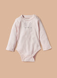 Juniors bunny printed fullsleeves bodysuits (pack of 2)