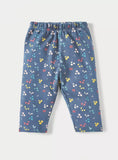 Juniors blue floral printed shirt & pyjama set (set of 2)