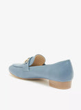 FloraBella blue chain heel loafers (box packaging)