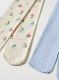 Juniors all over floral summer tights (set of 2)