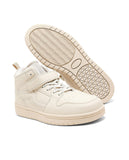 R&B cream perforated textured shoes