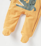 Juniors crocodile applique zipped fleece sleepsuit (winter)