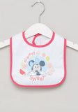Disney Minnie Mouse Print Bib with Hook and Loop Closure(waterproof)