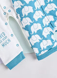 Juniors elephant printed sleepsuit & romper (set of 2) (Summer)