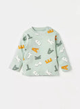 Juniors pastel alphabets printed shirt & pyjama set (set of 2)