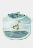 Juniors Dinosaur Print Bib with Snap Button Closure