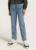 Juniors lightwash jeans with drawstring