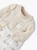Juniors Penguin embroidered shirt & Pyjama set, (set of 2)