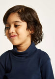 Junior solid turtle neck(blue) T-shirt with long sleeves (Winter)