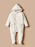 Juniors Duck embroidered fleece hooded sleepsuit(Winter)