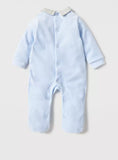Juniors blue bear collared fleece sleepsuit (Winter)