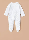 Juniors heart embroidered white sleepsuit