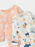 Juniors sea animals printed sleepsuits (set of 2)