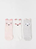 Juniors pink bunny socks (pack of 3)