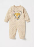 Bambi applique beige sleepsuit
