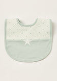 Giggles white textured star bib