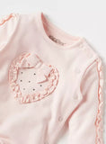 Giggles pink heart applique formal sleepsuit (Winter)