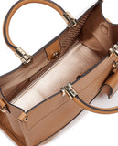 R&b brown textured tote bag with pouch