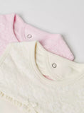 Giggles Lace textured bib with button closure(set of 2)