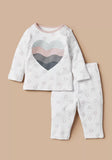 Juniors pastel big heart shirt & pyjama set (set of 2)