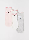 Juniors pink bunny socks (pack of 3)