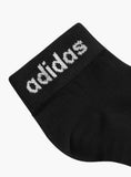 Adidas black text ankle socks